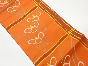 横段に抽象模様織出し名古屋帯